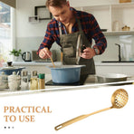 2Pcs Golden Stainless Steel Hot Pot Skimmer Spoon for Kitchen Cooking with Fine Filtration