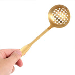 2Pcs Golden Stainless Steel Hot Pot Skimmer Spoon for Kitchen Cooking with Fine Filtration