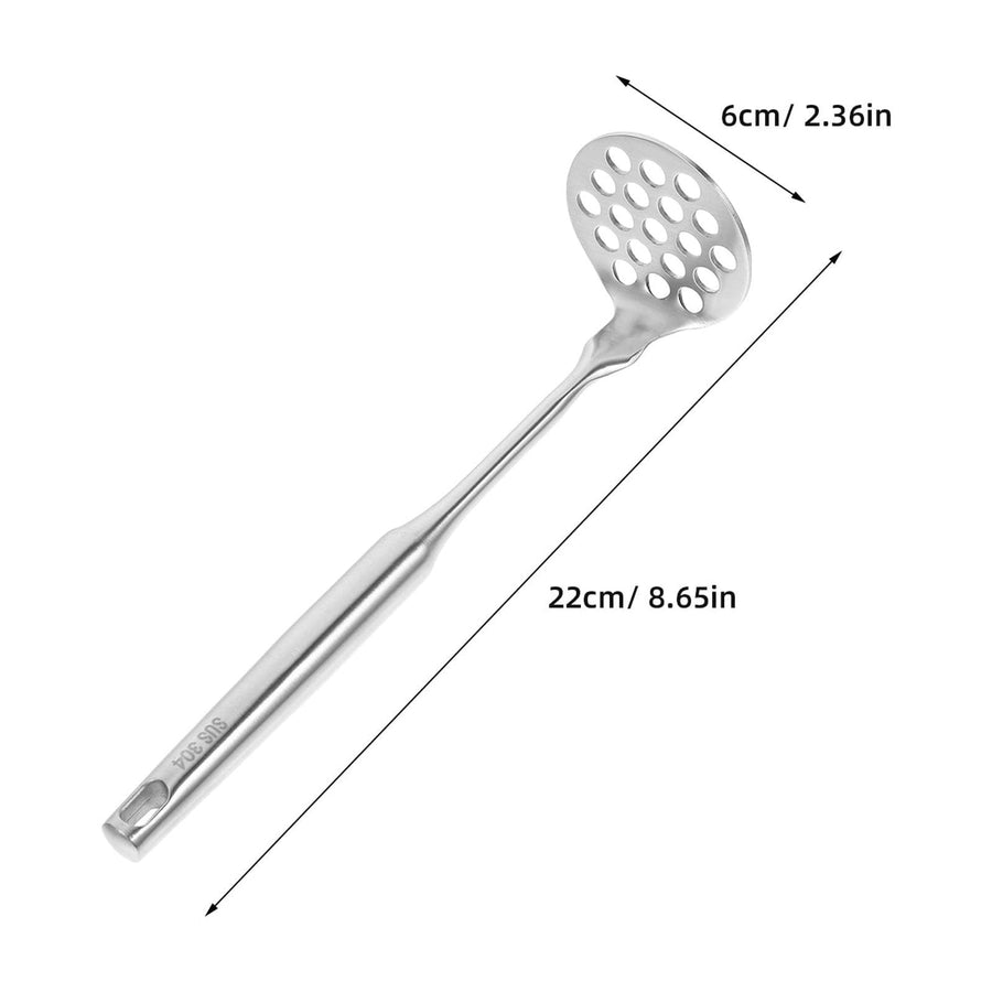 Manual Stainless Steel Potato Masher Plated Silver for Easy Mashing