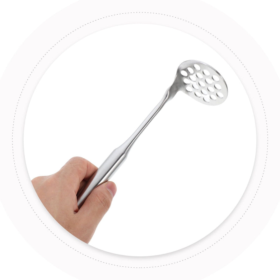 Manual Stainless Steel Potato Masher Plated Silver for Easy Mashing