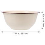 2Pcs White Enamel Soup Bowl Multipurpose Kitchen Basin for Cooking and Serving