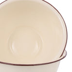 2Pcs White Enamel Soup Bowl Multipurpose Kitchen Basin for Cooking and Serving