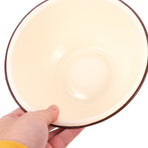 2Pcs White Enamel Soup Bowl Multipurpose Kitchen Basin for Cooking and Serving
