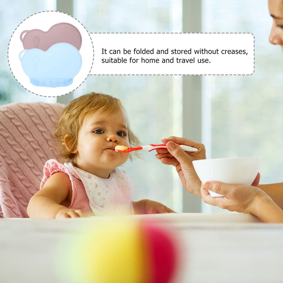 2Pcs Heat-resistant Placemat Silicone Non-slip for Kids Rectangle Home Use
