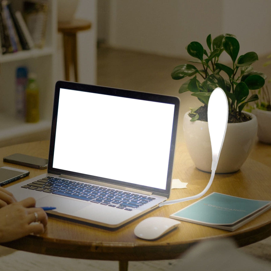 Portable Led Lamp Keyboard Illumination White Plastic Gooseneck Design 1Pack