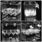 1Pc White Fish Fry Isolation Box for Home Use with Easy Installation and Clear Visibility
