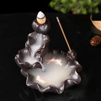 Ceramics Waterfall Incense Burner, Backflow Incense Burner,Incense Burner Holder, Koi Fish Incense Burner, Incense Burner