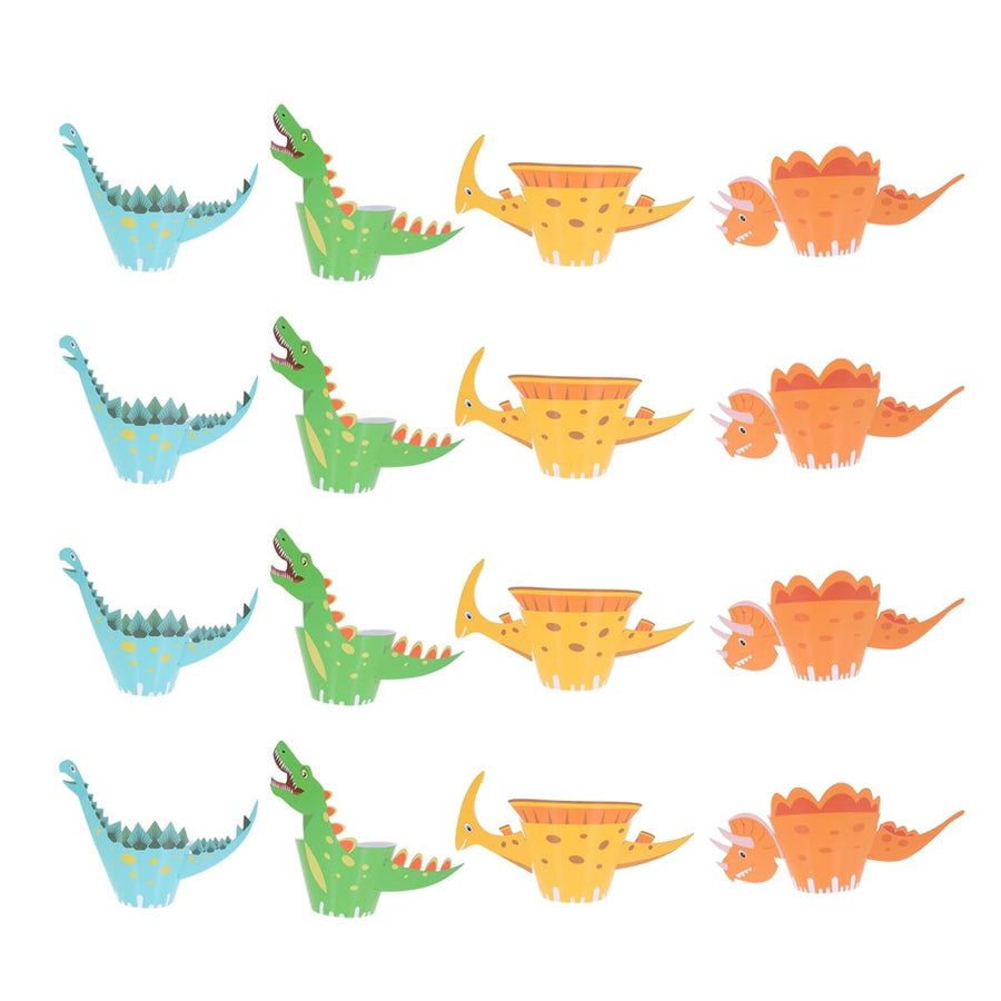 48pcs Dinosaur Cake Wrapper Creative Cupcake Wrapper Decor Cake Decoration