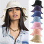 Distressed Sun Hats for Women Summer Casual Wide Brim Cotton Bucket Hat Beach Vacation Travel Accessories