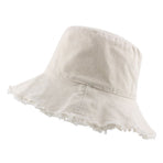 Distressed Sun Hats for Women Summer Casual Wide Brim Cotton Bucket Hat Beach Vacation Travel Accessories