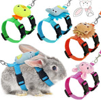 Adjustable Rabbit Harness and Leash Bunny Harness Leash Set Harness Leash for Rabbit Kitten Puppy Pig and Small Pet Animals