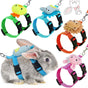 Adjustable Rabbit Harness and Leash Bunny Harness Leash Set Harness Leash for Rabbit Kitten Puppy Pig and Small Pet Animals