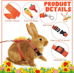 Adjustable Rabbit Harness and Leash Bunny Harness Leash Set Harness Leash for Rabbit Kitten Puppy Pig and Small Pet Animals
