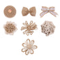7-Piece Linen Bow Knot Set for Christmas Tree Decorations and Wedding Supplies, Festive Holiday Craft Accessories