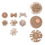 7-Piece Linen Bow Knot Set for Christmas Tree Decorations and Wedding Supplies, Festive Holiday Craft Accessories
