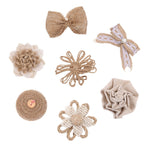 7-Piece Linen Bow Knot Set for Christmas Tree Decorations and Wedding Supplies, Festive Holiday Craft Accessories