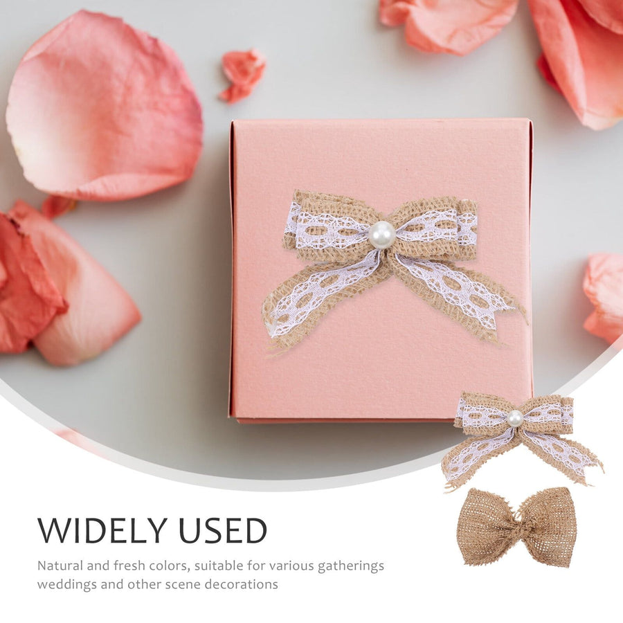 7-Piece Linen Bow Knot Set for Christmas Tree Decorations and Wedding Supplies, Festive Holiday Craft Accessories