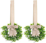 Christmas Kitchen Cabinet Wreaths Decorative Boxwood Wreaths with Ribbon Artificial Greenery Wreath Small Farmhouse Wreaths for Kitchen