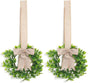 Christmas Kitchen Cabinet Wreaths Decorative Boxwood Wreaths with Ribbon Artificial Greenery Wreath Small Farmhouse Wreaths for Kitchen