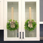 Christmas Kitchen Cabinet Wreaths Decorative Boxwood Wreaths with Ribbon Artificial Greenery Wreath Small Farmhouse Wreaths for Kitchen