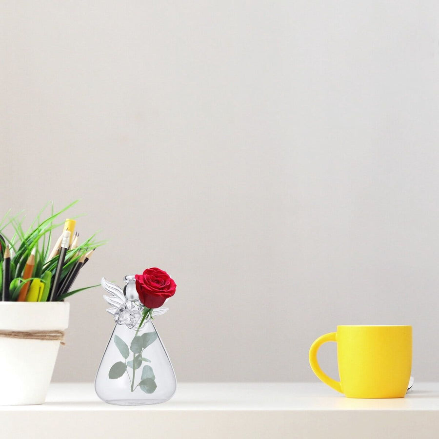 Angel Shaped Hanging Vase Transparent Delicate Ceiling Planter Decorative Flower Pot