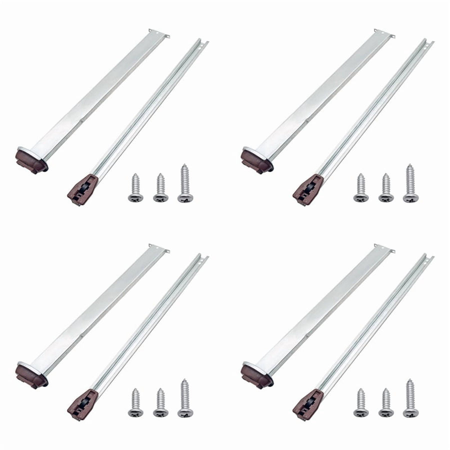 4X Metal Drawer Slide for Various Dressers and Nightstands, Drawer Track and Rail Kit with Metal Support Plate