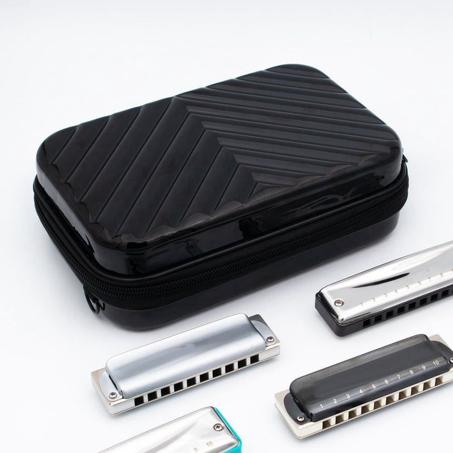 10 Holes Harmonica Case, Zippered Pouch for Harmonica Harmonicas Storage Case Can Hold 12 Harmonicas,1 x Harmonica Case,As Shown