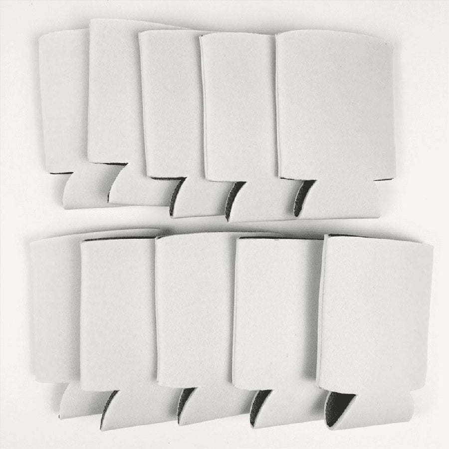 50PCS Neoprene Beer Can Cooler Drink Cup Bottle Sleeve Insulator Wrap Cover New White