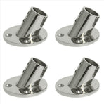 4X Marine Stainless Steel 60 Degree 22mm 7/8 Inch Tube Round Base Hand Rail Railing Fitting Yachts Accessories,4 x Hand Rail Base,Silver