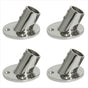 4X Marine Stainless Steel 60 Degree 22mm 7/8 Inch Tube Round Base Hand Rail Railing Fitting Yachts Accessories,4 x Hand Rail Base,Silver