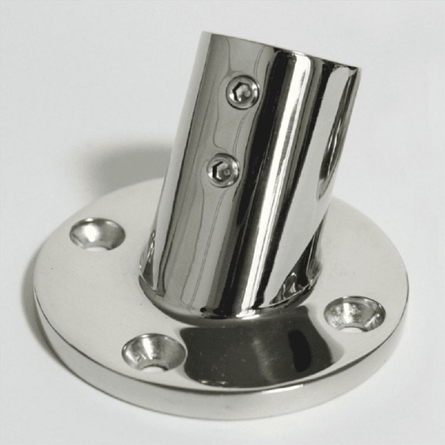 4X Marine Stainless Steel 60 Degree 22mm 7/8 Inch Tube Round Base Hand Rail Railing Fitting Yachts Accessories,4 x Hand Rail Base,Silver