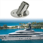 4X Marine Stainless Steel 60 Degree 22mm 7/8 Inch Tube Round Base Hand Rail Railing Fitting Yachts Accessories,4 x Hand Rail Base,Silver