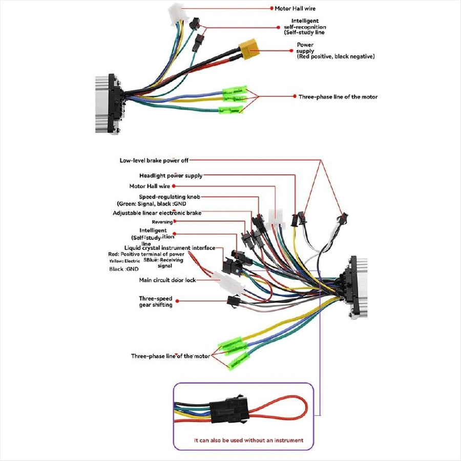 24V/36V/48V 250W/350W Dual Drive Controller Electric Bike Brushless Motor Controller DC Electric Motor Controller,1 x Dual Drive Controller,Silver