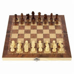 Chess Set 39x39 cm Wood Folding Board Game Chess Backgammon