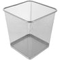 Wire Mesh Garbage Can Plated Silver Color with Open Mesh Design for Indoor Use