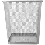 Wire Mesh Garbage Can Plated Silver Color with Open Mesh Design for Indoor Use