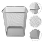 Wire Mesh Garbage Can Plated Silver Color with Open Mesh Design for Indoor Use