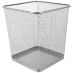 Wire Mesh Garbage Can Plated Silver Color with Open Mesh Design for Indoor Use