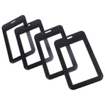 4Pcs Multi Functional Plastic Badge Holders Black Card Sleeves for Id and Credit Cards