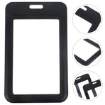4Pcs Multi Functional Plastic Badge Holders Black Card Sleeves for Id and Credit Cards