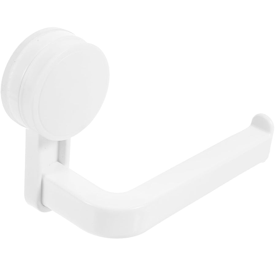 White Cup Toilet Paper Holder Wall Mount Organizer No Drill Installation