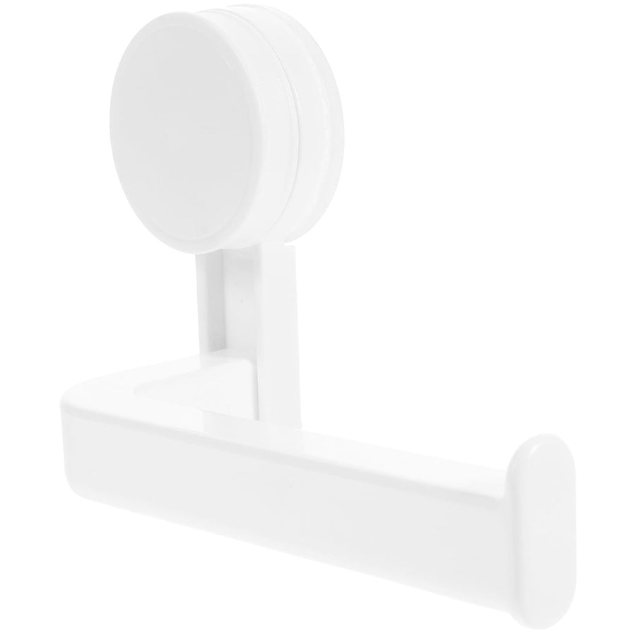 White Cup Toilet Paper Holder Wall Mount Organizer No Drill Installation