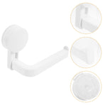 White Cup Toilet Paper Holder Wall Mount Organizer No Drill Installation