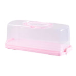 Plastic Bread Box Pink with Handle for Easy Carrying and Bread Storage