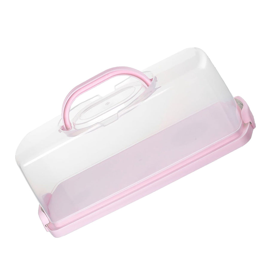 Plastic Bread Box Pink with Handle for Easy Carrying and Bread Storage