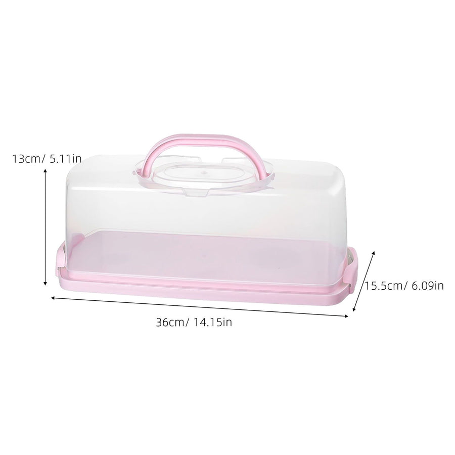 Plastic Bread Box Pink with Handle for Easy Carrying and Bread Storage