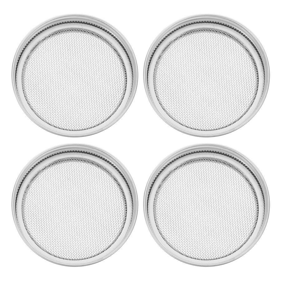 Stainless Steel Sprouting Lids Plated Silver Mesh for Bean and Broccoli Growth 4Pcs