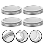 Stainless Steel Sprouting Lids Plated Silver Mesh for Bean and Broccoli Growth 4Pcs