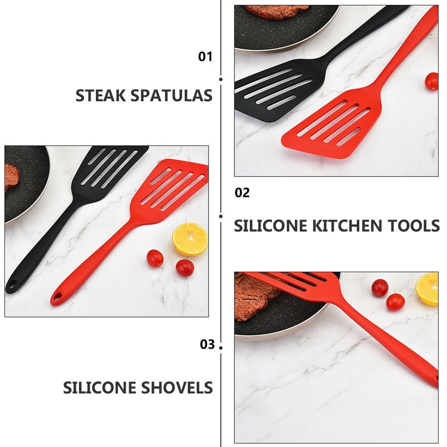 2-Piece Silicone Kitchen Tools Set with Hanging Hole for Cooking and Baking