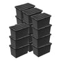 15-Piece Lightweight Grey Plastic Small Animal Carriers with Breathable Lids for Easy Pet Transport